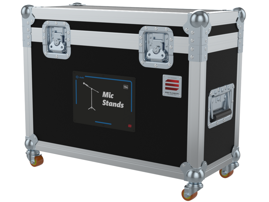 SANTOSOM MICROPHONE STAND Flight case PRO, 10x Mic Stand short version Ø105x650
