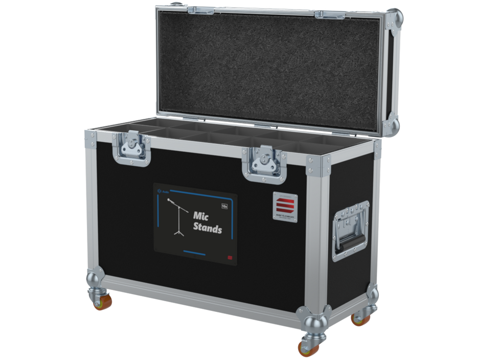 SANTOSOM MICROPHONE STAND Flight case PRO, 10x Mic Stand short version Ø105x650