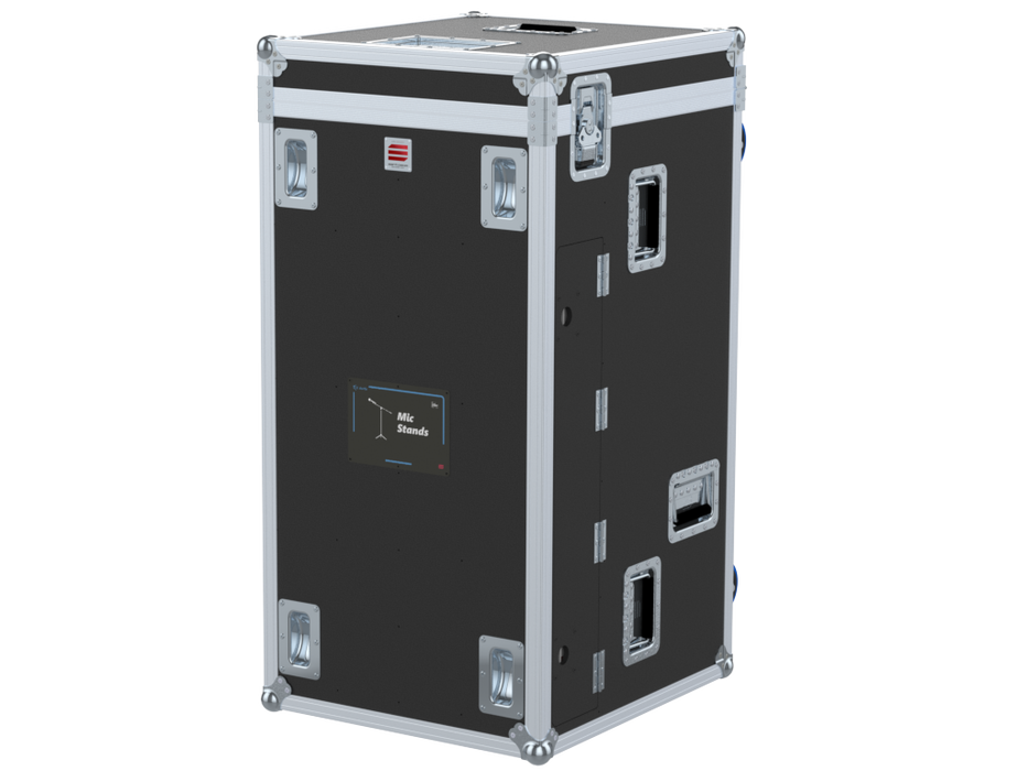 SANTOSOM Mic Stand Flight case PRO-1, 20 Mic Stands + 24 Bases Ø250