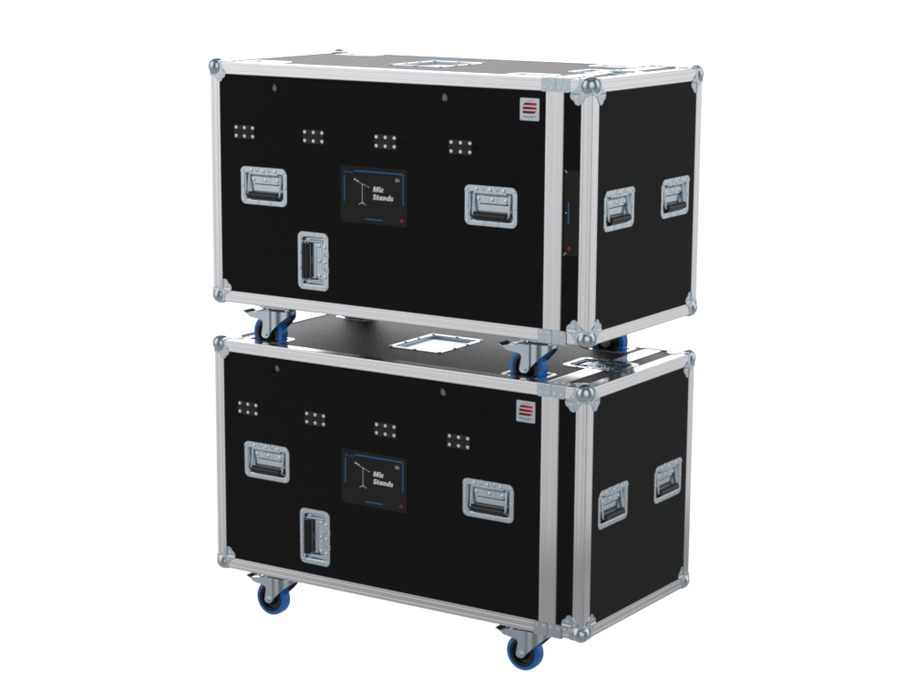 SANTOSOM MICROPHONE STANDS Flight case PRO-1, 20 Mic Stands + 24 Bases Ø250