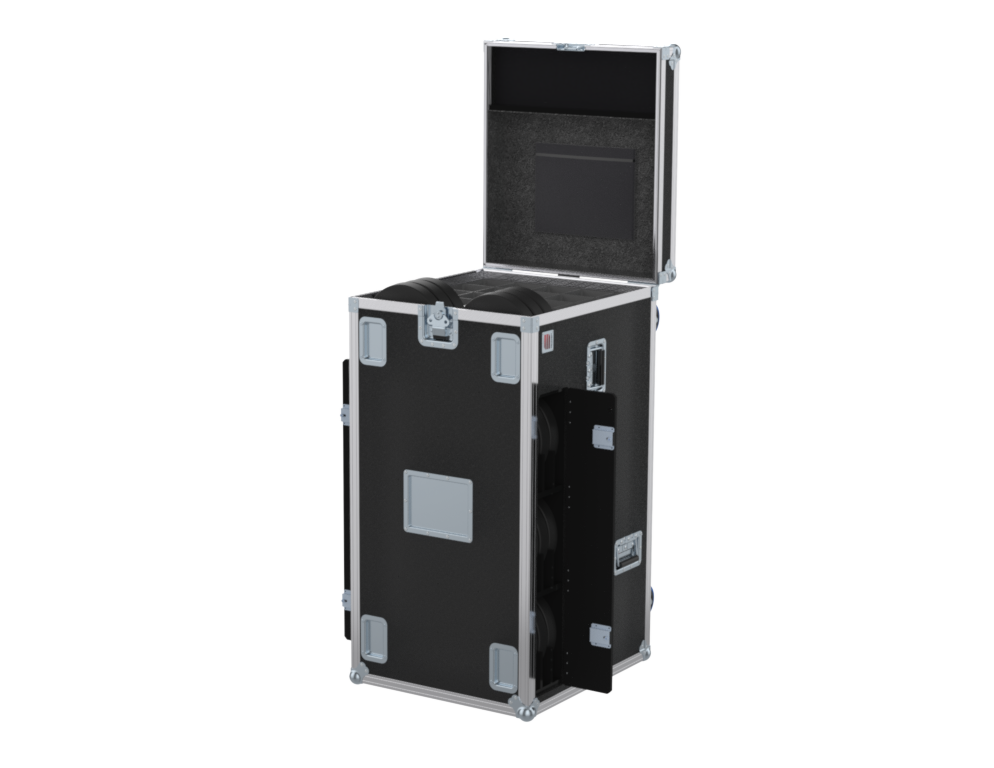 SANTOSOM MICROPHONE STANDS Flight case PRO-1, 20 Mic Stands + 24 Bases Ø250