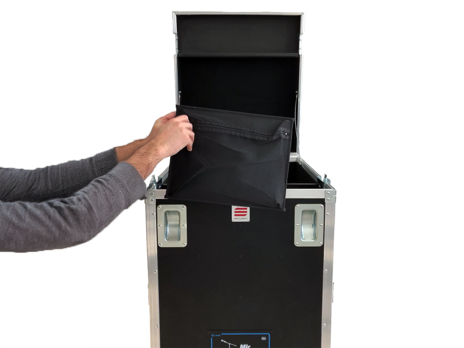 SANTOSOM Mic Stand Flight case PRO-1, 20 Mic Stands + 24 Bases Ø250