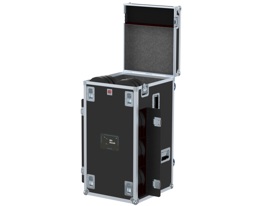 SANTOSOM Mic Stand Flight case PRO-1, 20 Mic Stands + 24 Bases Ø250