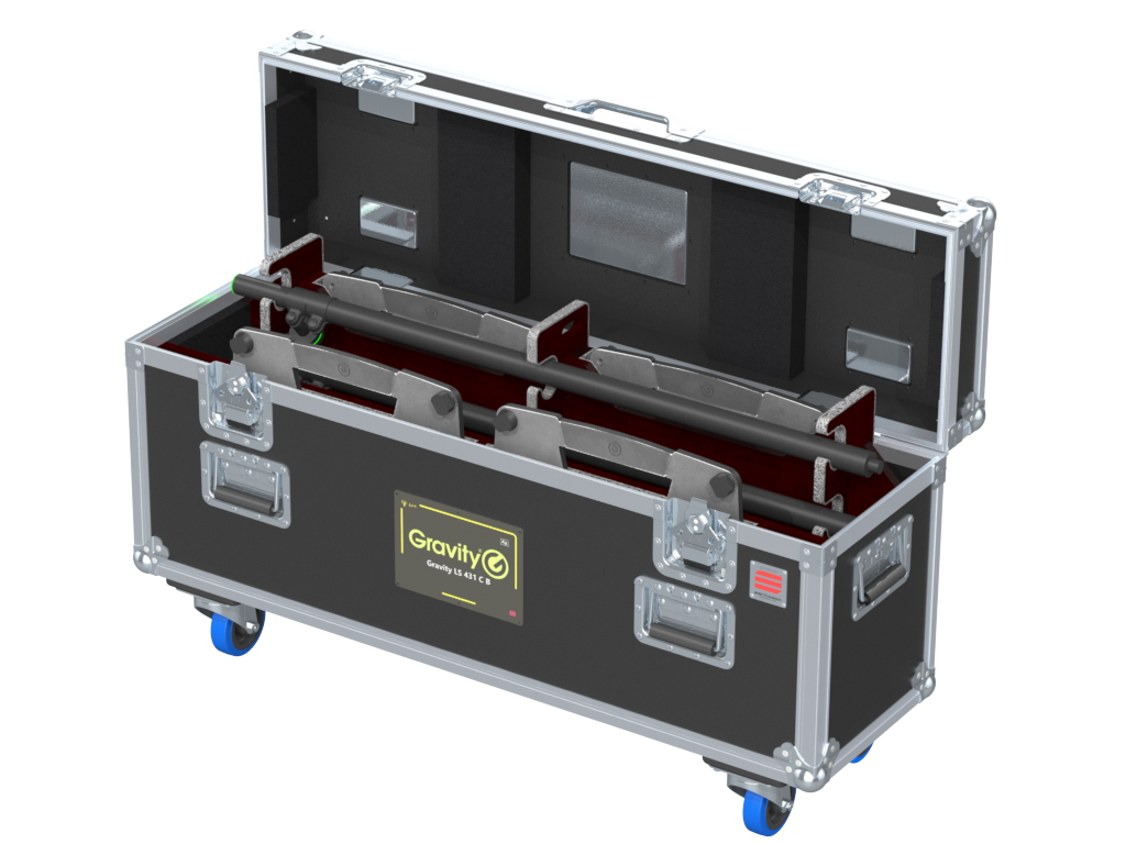 SANTOSOM Lighting Stands Flight case PRO-1B, 4x Gravity LS 431 C B