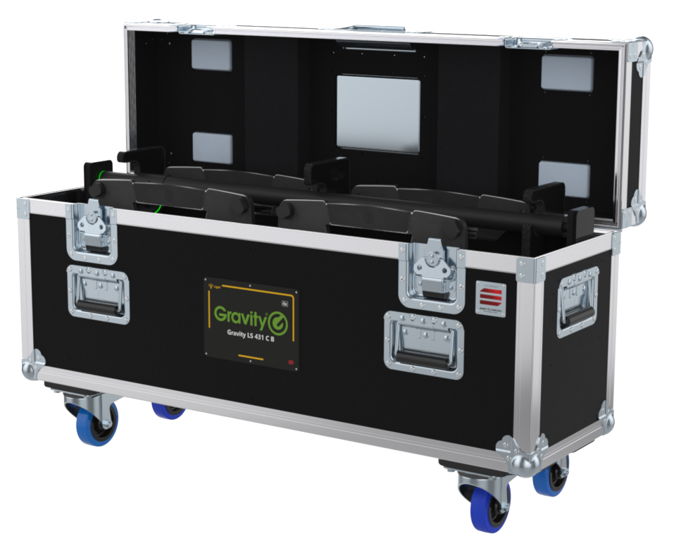 SANTOSOM Lighting Stands Flight case PRO-1B, 4x Gravity LS 431 C B