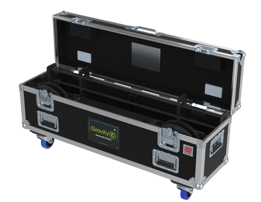 SANTOSOM MICROPHONE STANDS Flight case PRO-1B, 4x Gravity MS23XLR B