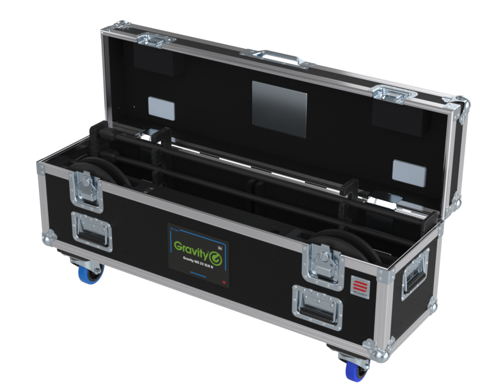 SANTOSOM MICROPHONE STANDS Flight case PRO-1B, 4x Gravity MS23XLR B