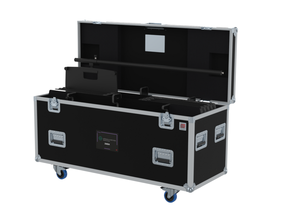 SANTOSOM SPEAKER STANDS Flight case PRO-1B, 8x Square Base Stands, K&M 24654