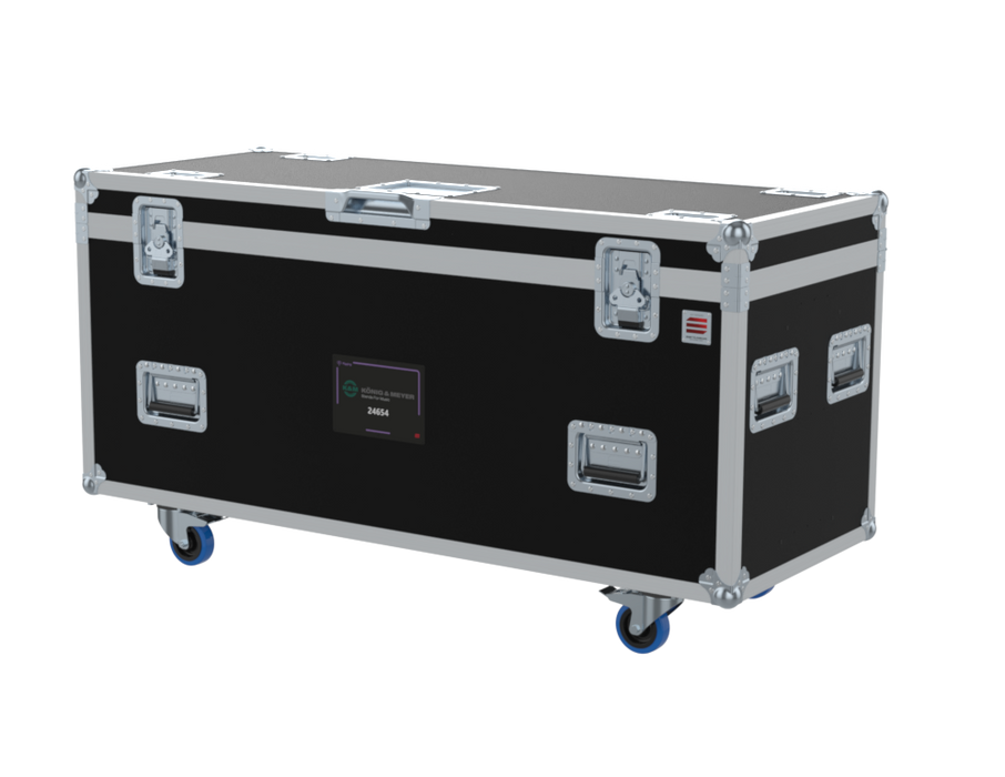 SANTOSOM SPEAKER STANDS Flight case PRO-1B, 8x Square Base Stands, K&M 24654