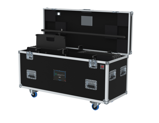 SANTOSOM SPEAKER STANDS Flight case PRO-1B, 8x Square Base Stands, K&M 24654