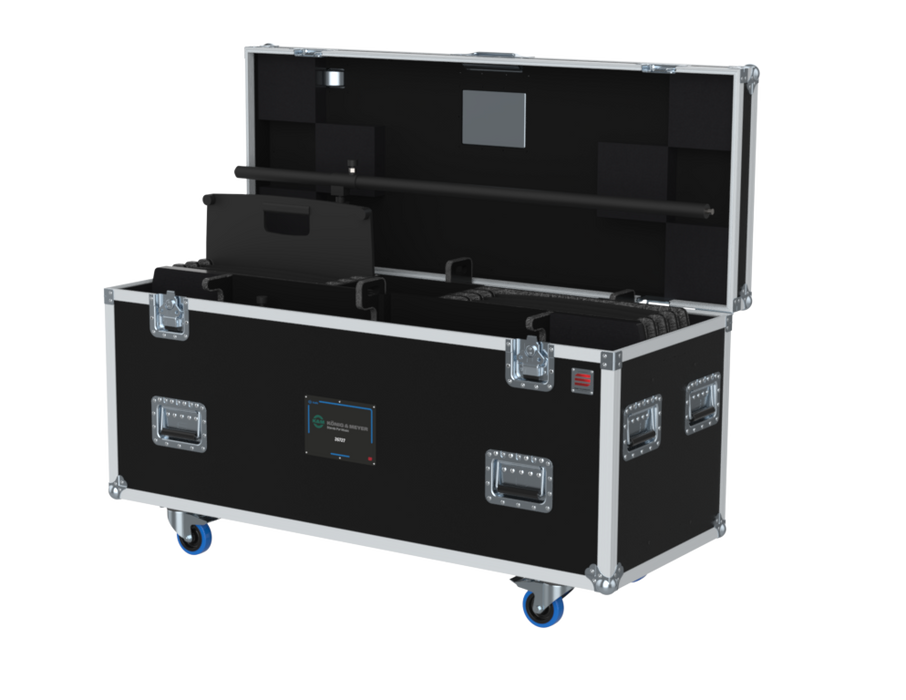 SANTOSOM SPEAKER STANDS Flight case PRO-1B, 8x Square Base Stands, K&M 24654