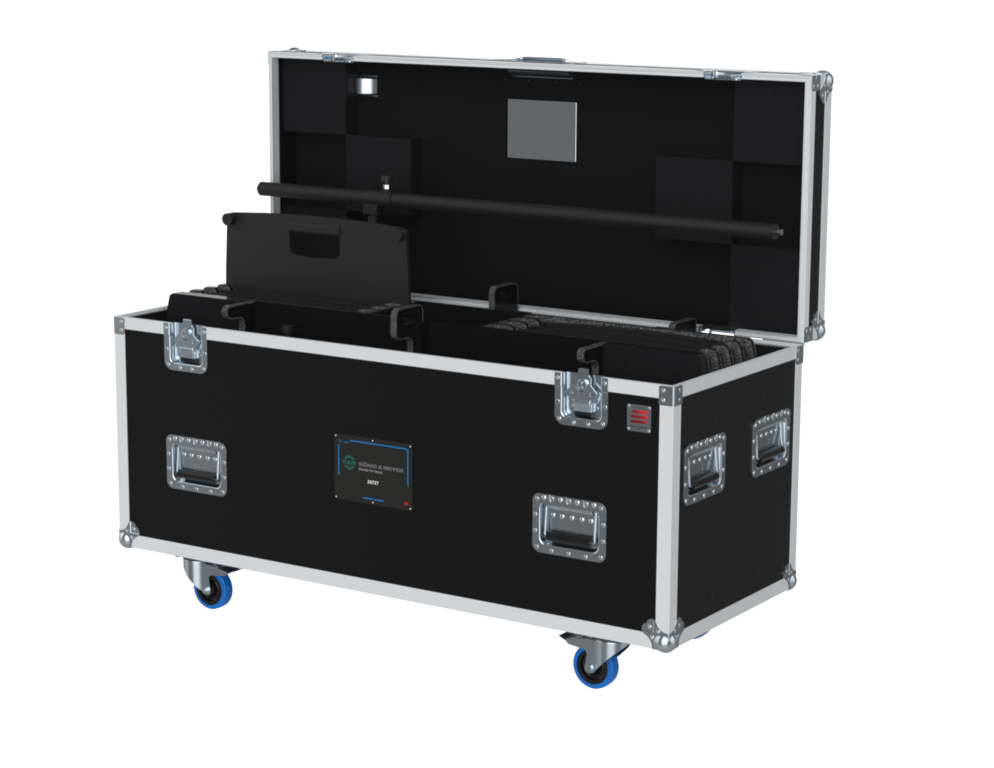 SANTOSOM SPEAKER STANDS Flight case PRO-1B, 8x Square Base Stands, K&M 24654