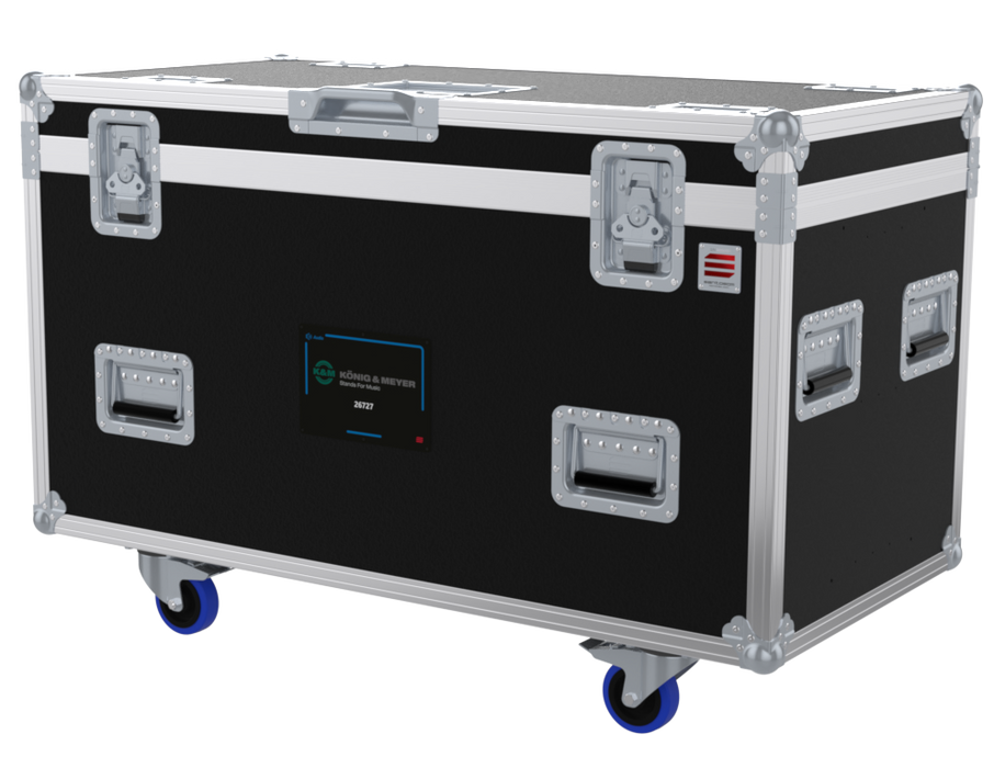 SANTOSOM SPEAKER STANDS Flight case PRO-1B, 8x Square Base Stands, K&M 26727