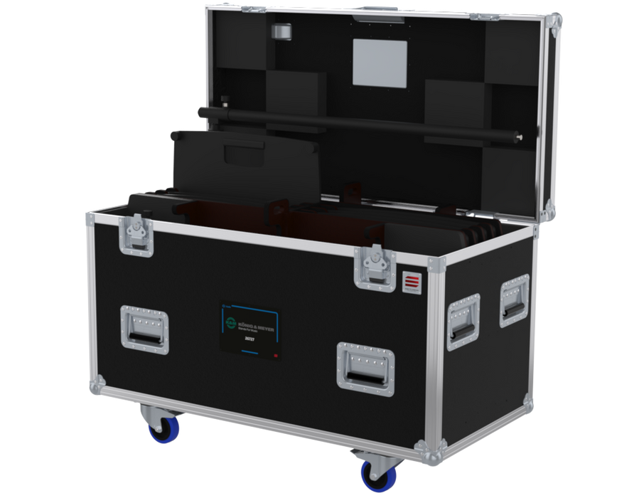 SANTOSOM SPEAKER STANDS Flight case PRO-1B, 8x Square Base Stands, K&M 26727