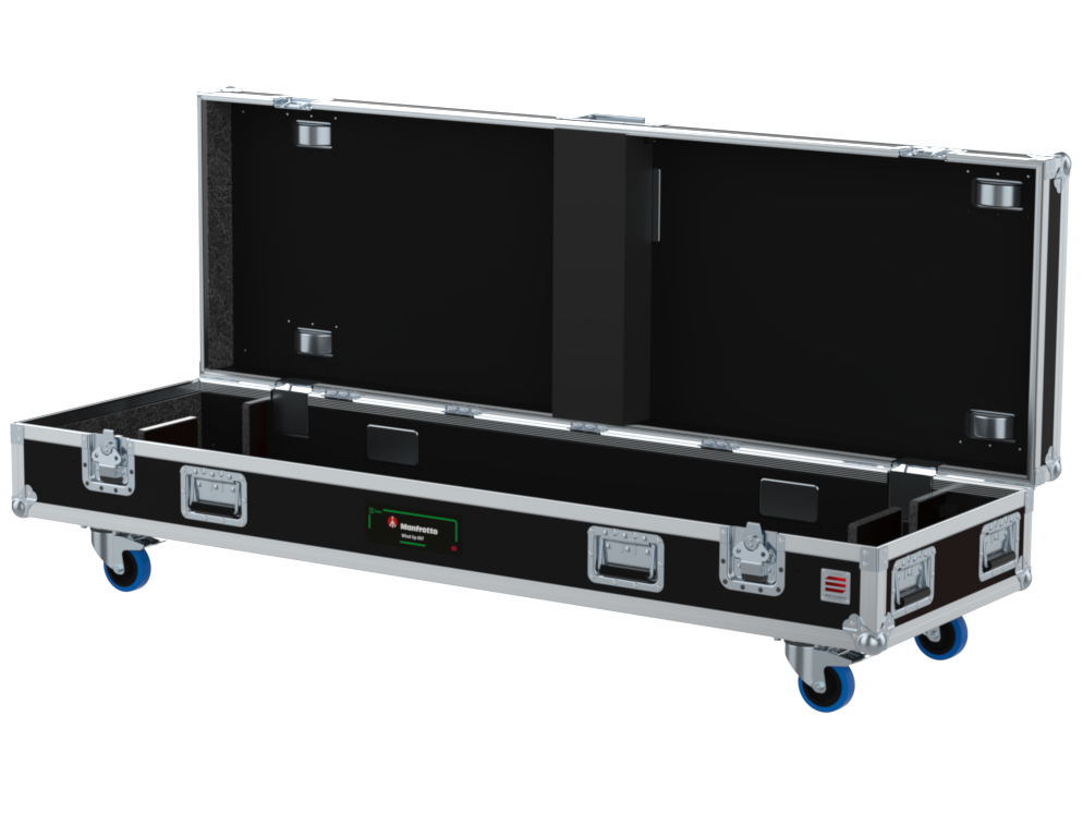 SANTOSOM Lift Stands Flight Case, 2x Stands Manfrotto Wind Up 087