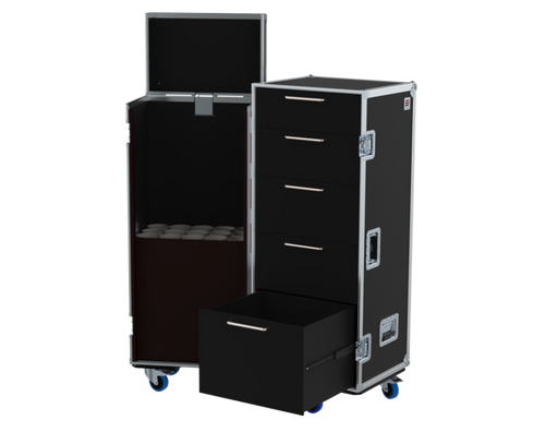 Santosom Flight case PRO, 15 tripods + 5 drawers