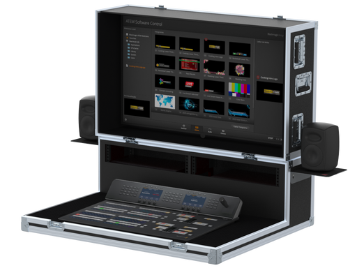 Santosom Video Controller Flight case, Production mixer BlackMagic ATEM 2ME + Monitor