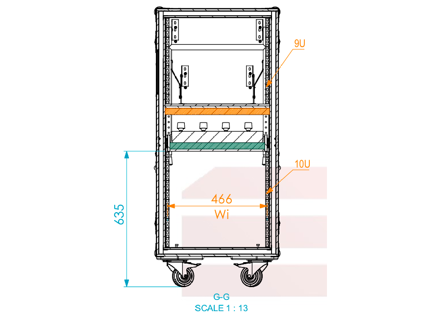SANTOSOM RACK 19" Rack Espuma-Rack DDR, 24U 600 Anti-choque