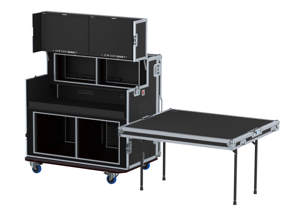 SANTOSOM Video Controller Regie 2x 24" Monitors + rack, 2x6u (top), 560-BRR
