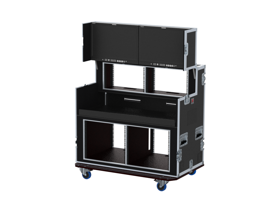 SANTOSOM Video Controller Regie 2x 24" Monitors + rack, 2x6u (top), 560-BRR