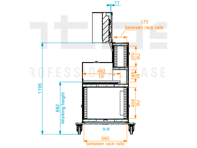 SANTOSOM 2x6u (top), 560-BRR Regie RG-32, 120 Series Double, V.120, 2 screens + 1 table