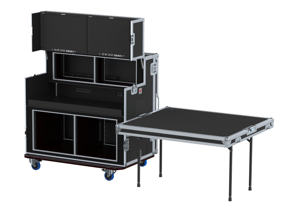 SANTOSOM 2x6u (top), 560-BRR Regie RG-32, 120 Series Double, V.120, 2 screens + 1 table