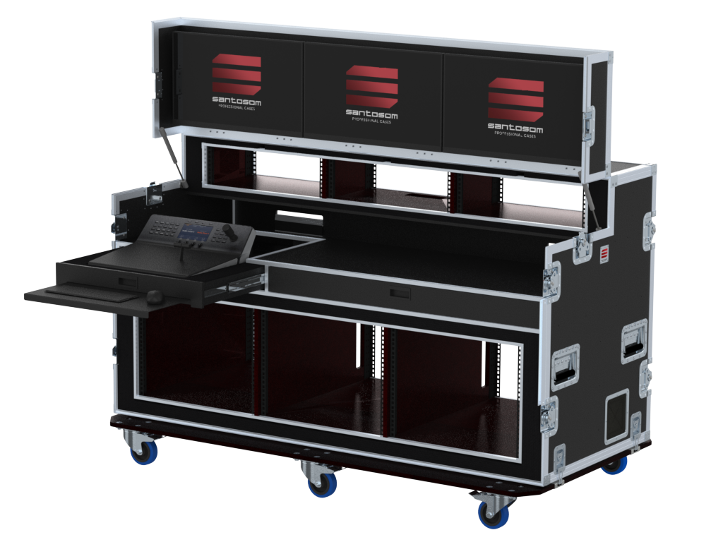 SANTOSOM Video Controller Regie RG-33, Blackmagic ATEM 1M/E A. P., 3 Screens