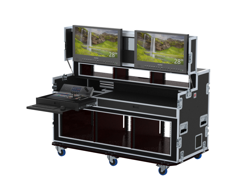 SANTOSOM Video Controller Regie RG-32, Blackmagic ATEM 1M/E Advanced P., 2 Screens