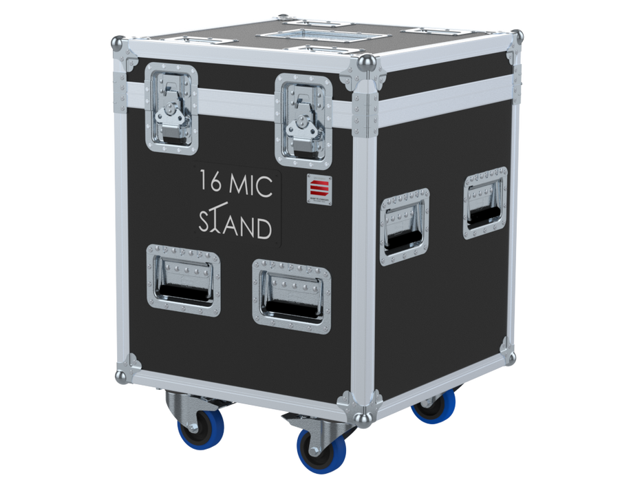 SANTOSOM MICROPHONE STANDS Flight case PRO, 16x Mic Stands short version Ø105x650