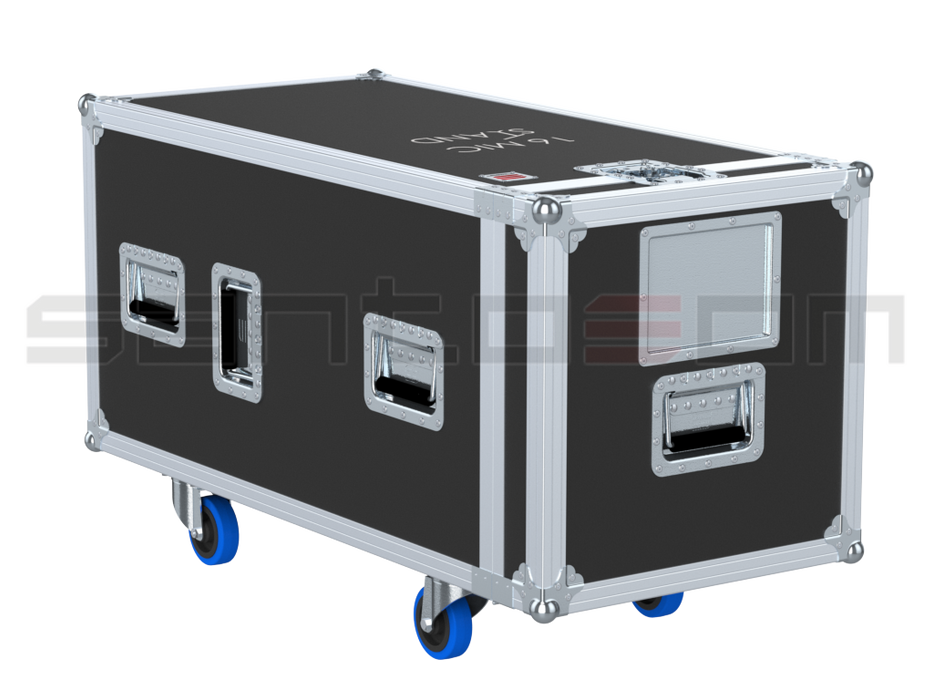 SANTOSOM MICROPHONE STANDS Flight case PRO, 16x Mic Stands Ø105x1090