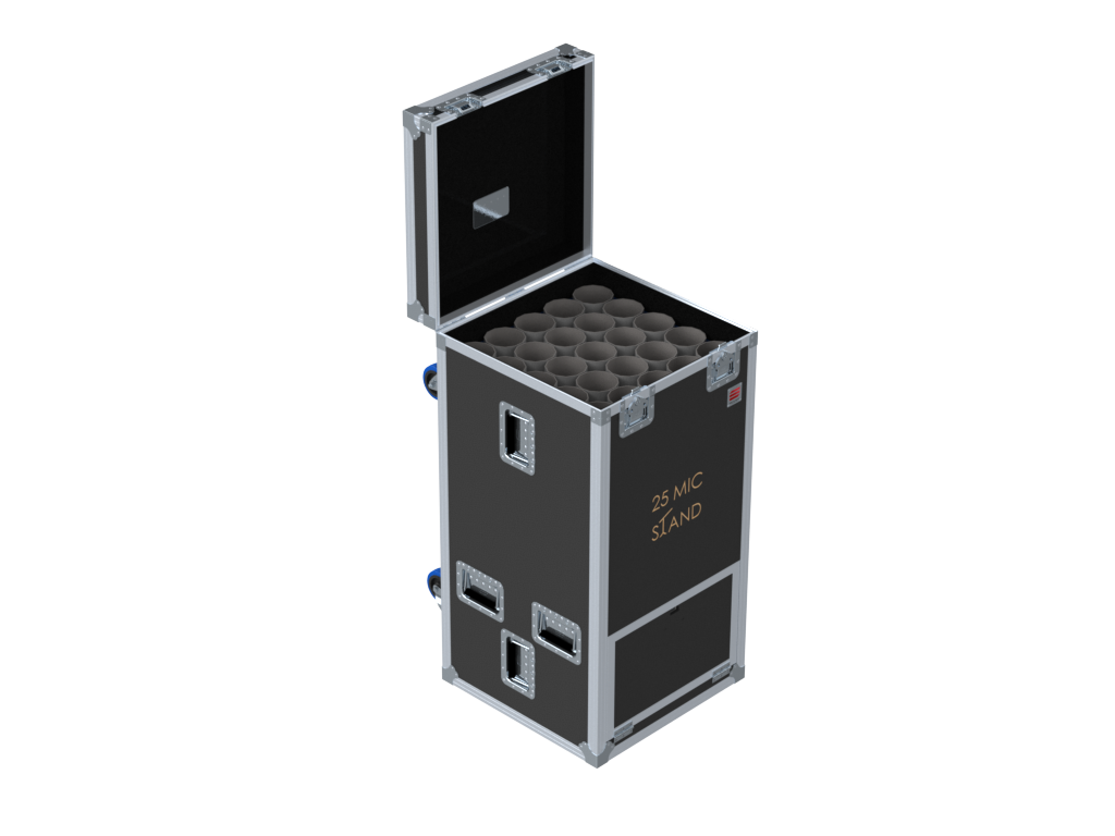 SANTOSOM MICROPHONE STANDS Flight Case PRO, 25 Mic Stands (15long