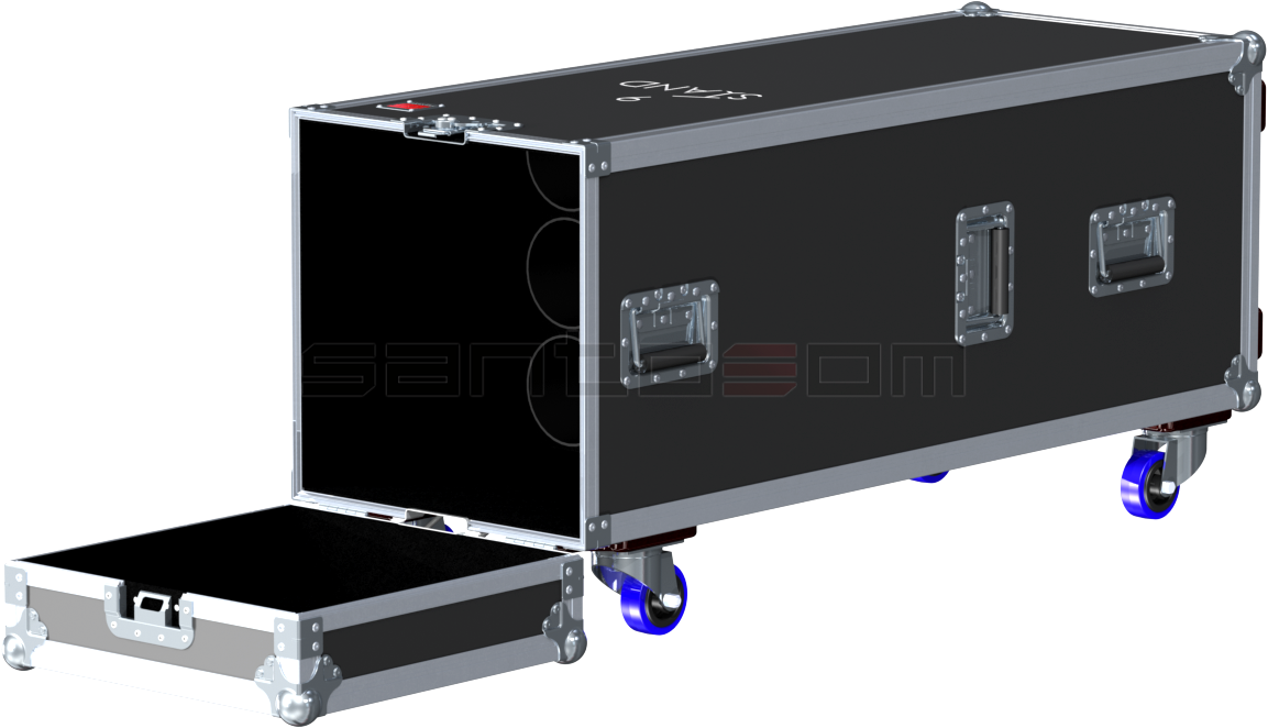 SANTOSOM MICROPHONE STANDS Flight Case, 9x Mic Stands K&M (Ø120x1250)