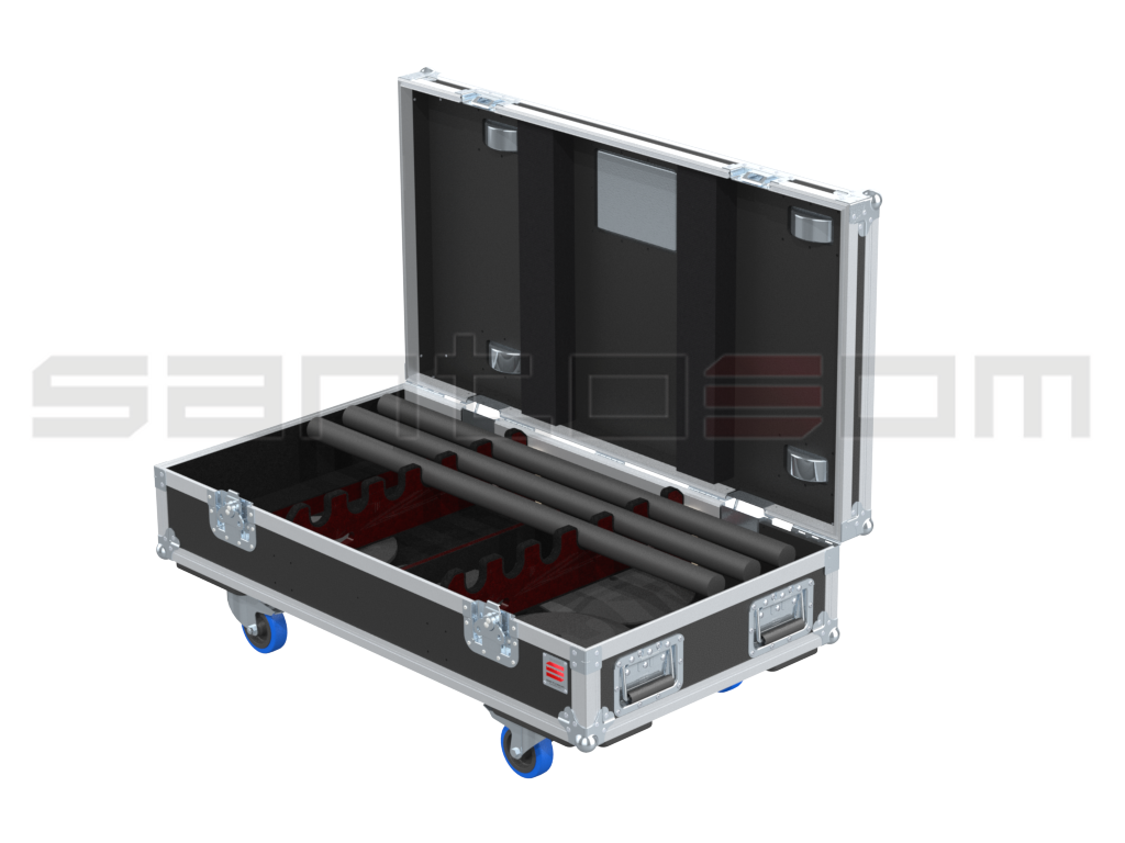 SANTOSOM MICROPHONE STANDS Flight case PRO, 6x Mic Stands with Round Bases (Ø270)
