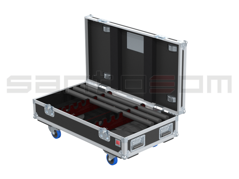 SANTOSOM MICROPHONE STANDS Flight case PRO, 6x Mic Stands with Round Bases (Ø270)