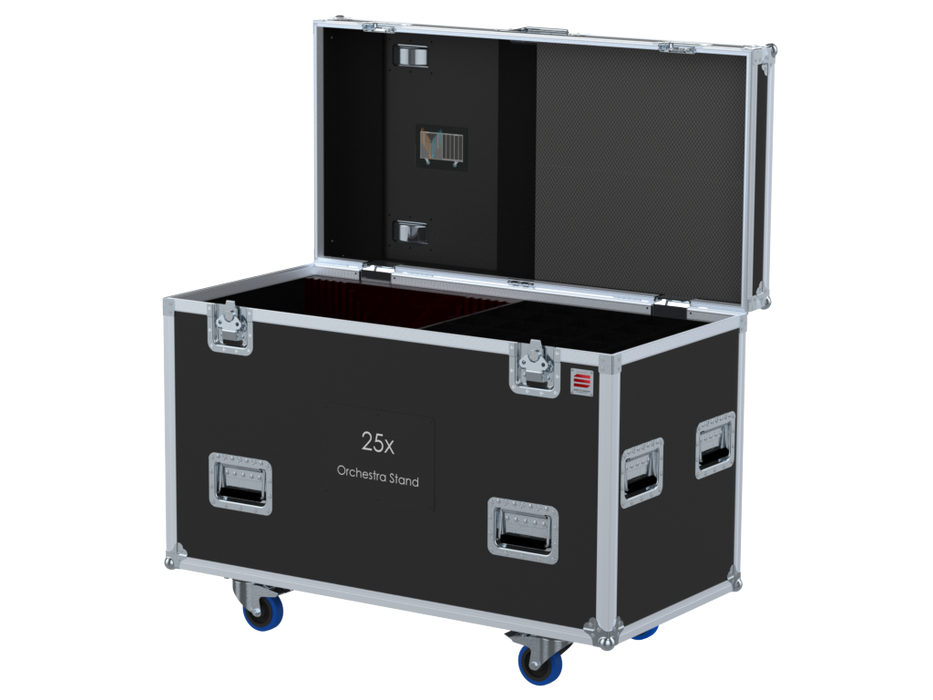 SANTOSOM Flight case PRO, 25x Orchestra Stand (Tripods + Shelving)