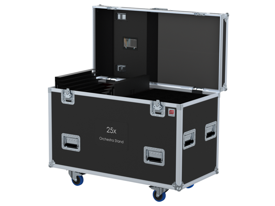 SANTOSOM Flight case PRO, 25x Orchestra Stand (Tripods + Shelving)