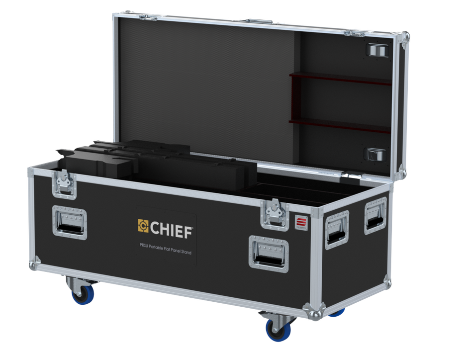 SANTOSOM VIDEO STANDS Flight case PRO, 2x Chief PRSU Portable Flat Panel Stand