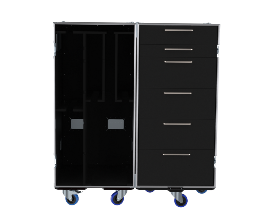 SANTOSOM MICROPHONE STANDS Flight case PRO-2B, 10x Stands + 8x Roundbases + 6x Drawers