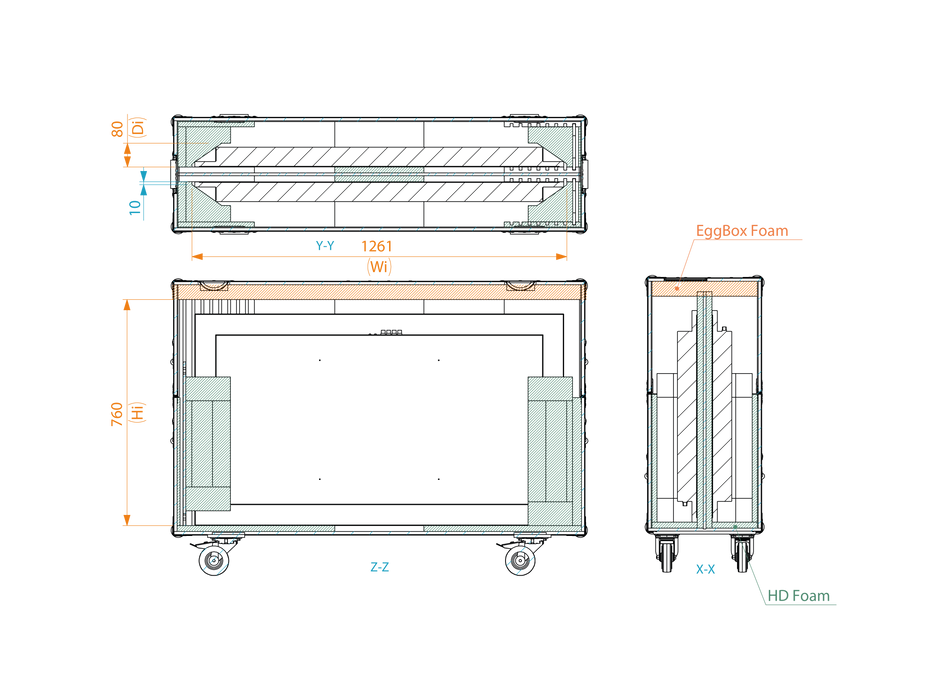 SANTOSOM Display FC PRO, 2x Screens 43´ to 55´, 4x 32´^ Adjust. (1261x80x760)