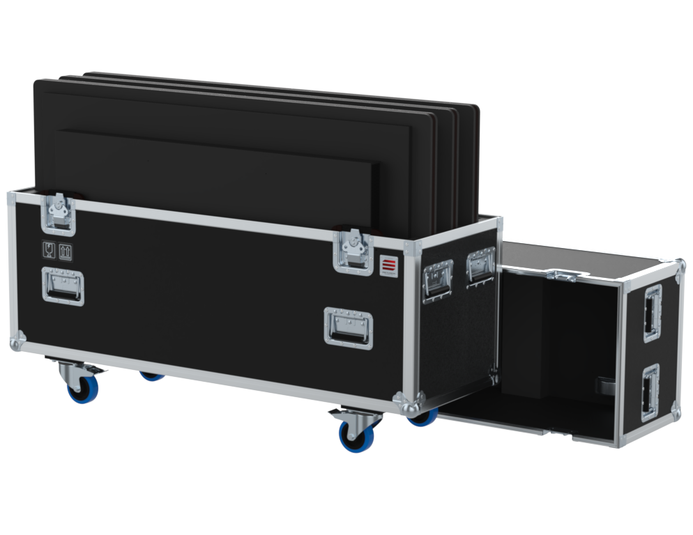 SANTOSOM Display Flight case PRO, 4x Screens 55´ (1280x76x750 UID)