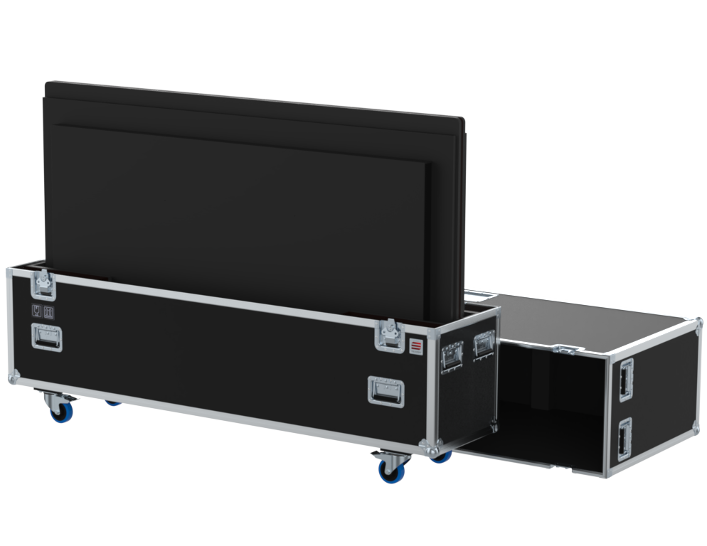 SANTOSOM Display Flight case PRO, 2x Screens 85´ (1920x120x1170 UID)