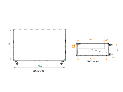 SANTOSOM Display Flight Case PRO, 1x Screen 105´ (2520x110x1120 UID)