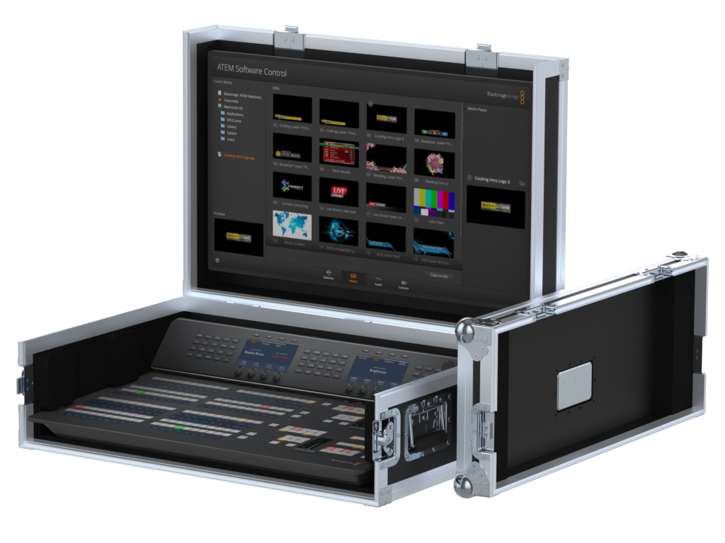 Santosom Lighting controller Flight case PRO-3, Blackmagic ATEM 2 M/E Advanced Panel 20