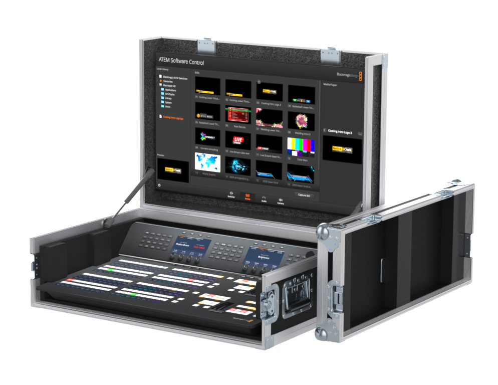 Santosom Lighting controller Flight case PRO-3, Blackmagic ATEM 2 M/E Advanced Panel 20