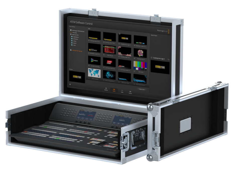 Santosom Lighting controller Flight case PRO-3, Blackmagic ATEM 2 M/E Advanced Panel 20