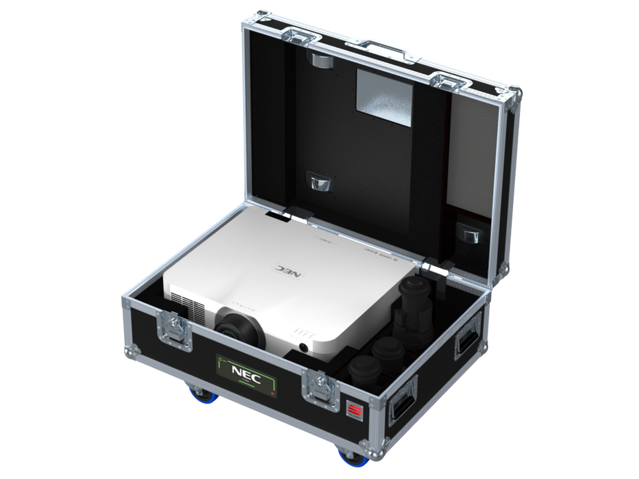 SANTOSOM Video Projector Flight case PRO, 1x Projector NEC1004 + 3x Lens NP series