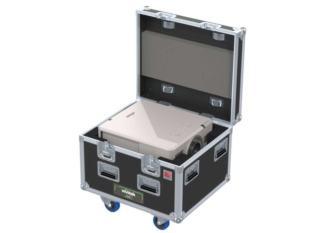 Santosom Video Projector Flight case simple, Vivitek DU7098Z (lens on)