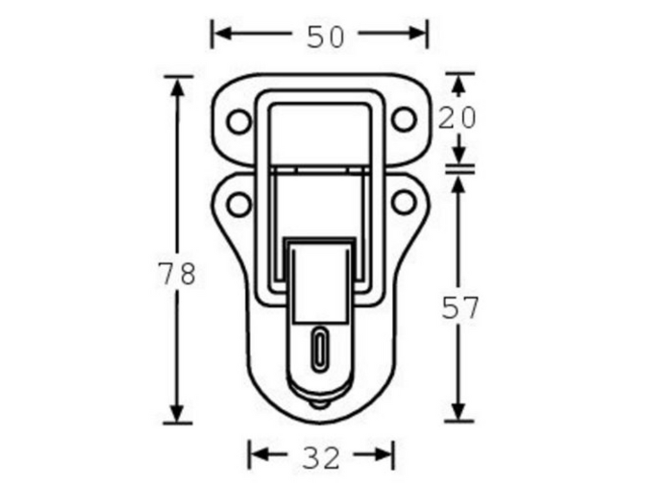 Adam Hall Hardware  Drawbolt Large padlockable Zinc P