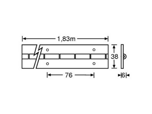 Adam Hall Hardware  Piano Hinge Steel pre-drilLed