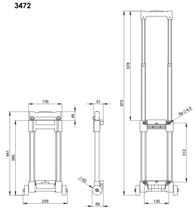 Adam Hall Hardware  Trolley 2-Stages Removable